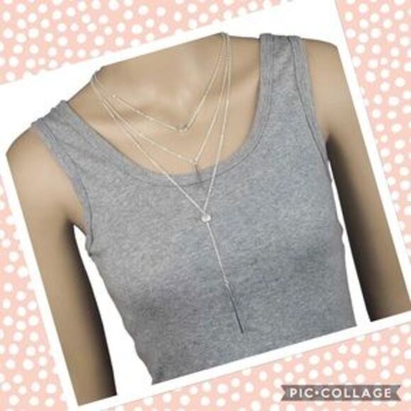 3 layer geometric choker necklace - Picture 2 of 2